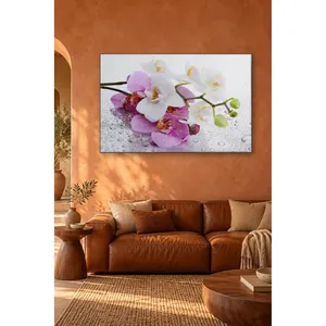 Impression sur toile Fida Orchidée rose et blanche sur verre mouillé - Product Image 2