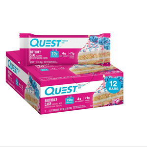 Barras de Proteína con Sabor a Pastel de Cumpleaños Quest Nutrition, Paquete de 12 - Product Image 1