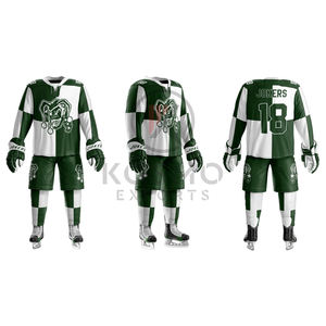 ชุดฮอกกี้น้ำแข็งแบบสั่งทำพิเศษ พิมพ์ลายด้วยเทคนิคซับลิเมชั่น พร้อมหมายเลขและโลโก้ ชุดยูนิฟอร์มฮอกกี้น้ำแข็งสำหรับเยาวชน รับผลิตแบบ OEM ดีไซน์เฉพาะตัว - Product Image 1