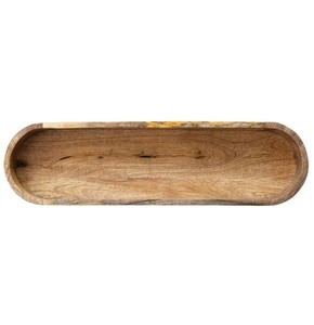 Bandeja rectangular de madera de acacia de alta calidad con mango de metal para platos y platos de desayuno o postre - Product Image 3