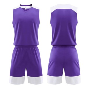 Ensemble de maillots de basket-ball pour hommes, gilet d'entraînement respirant à col en V, short à double poche pour enfants, uniforme vierge d'entraînement sportif pour femmes - Product Image 3