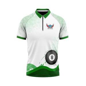 Venta al por mayor de encargo de alta calidad de los hombres Snooker Jersey 3D sublimación impresa conjuntos personalizados camisas de billar - Product Image 4