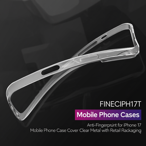 Coque de téléphone portable FINECIPH17T anti-traces de doigts pour iPhone 17, transparente en métal avec emballage de vente au détail - Product Image 3