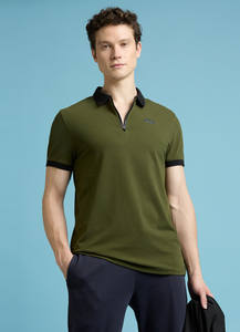 Wholesale 100% Cotton Men's Polo <b>Shirt</b> <b>Long</b>-<b>Sleeve</b> Zipper <b>T</b>-<b>Shirt</b> Slim Fit Anti-Wrinkle High Silk Spring Summer Polo <b>Shirt</b> - Product Image 2