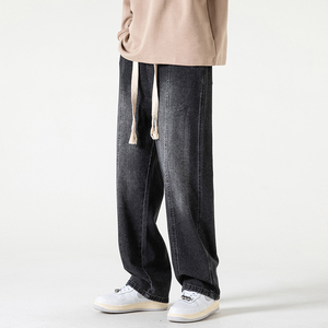 กางเกงยีนส์ขายาวสำหรับผู้ชายกางเกงเอวสูงปานกลางแบบลำลองผ้ายืดสำหรับฤดูร้อน - Product Image 4