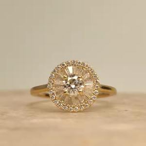 IGI Certified 18K & 14K Rose Gold Plated Baguette Cut Diamond Ring Hip Hop Style para mujeres y hombres - Product Image 2