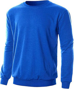 Pull-over OEM de haute qualité Sweat-shirt à col rond vierge en peluche teint uni en coton personnalisé pour la vente en gros - Product Image 3