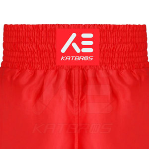 KATBROS Men Boxing <b>Shorts</b> Red Breathable Quick Dry Nylon/<b>Polyester</b> 140g Martial Arts Wear Regular Fit Front Logo - Product Image 5