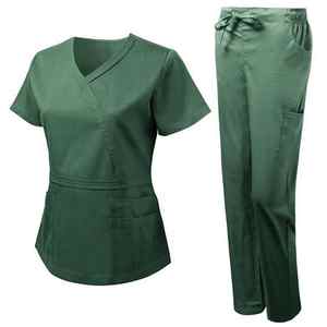 Conjuntos de traje médico ecológico de 2 piezas, uniformes de hospital transpirables para enfermeras hechos de Spandex - Product Image 2