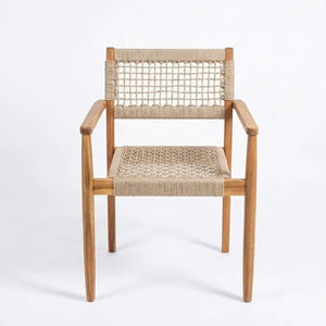 Silla de Comedor para Exterior - Madera de Acacia con Acabado de Aceite Natural y Cuerda - Diseño Ecológico, Duradero y Ligero - Product Image 1
