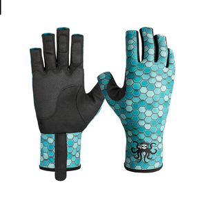 Gants de pêche personnalisés respirants, protection UV, sans doigts, pour la pêche en plein air, paume antidérapante, fournisseur en gros - Product Image 3