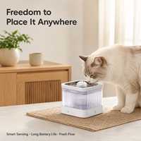 Fontaine à eau intelligente carrée pour animaux de compagnie, 3L, rechargeable par USB, distributeur d'eau automatique pour chats et petits chiens