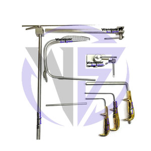 Abdominal Hoyos Retractor with Fiber <b>Optic</b> Illumination Plastic Surgery Stainless Steel Wenquar Packaged in a Wooden Case - Product Image 4