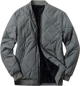 Blouson de bombardier uni décontracté à fermeture éclair pour hommes - Product Image 4