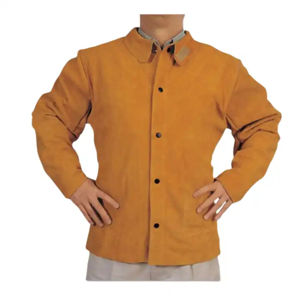 Chaqueta de soldadura de cuero de vaca, ropa de trabajo protectora, chaqueta de soldadura resistente al fuego, ropa de seguridad de soldadura de cuero dividido - Product Image 1
