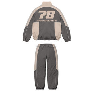 Nuevo y elegante cortavientos con cremallera de talla grande, conjunto cortavientos de invierno a prueba de viento, conjunto cortavientos de moda personalizado con tarifa al por mayor - Product Image 3