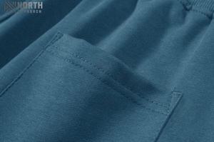 กางเกงขาสั้นผ้าฝ้าย100% สำหรับผู้ชายกางเกงขาสั้นเอวเชือกผูกแบบลำลองระบายอากาศได้ดีสีพื้นใหม่ & ย้อมสีล้วนสำหรับฤดูร้อน - Product Image 4