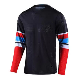 100% Polyester Motocross Jersey Personnalisé Séchage Rapide Auto Racing Maillots Coupe-Vent Maille Tissu Meilleure Qualité Imprimé Moto - Product Image 2