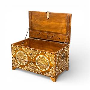 Boîte à bijoux élégante en bois vintage Mandala avec un design complexe - Product Image 5