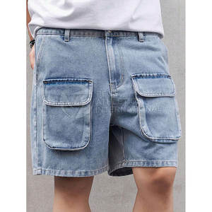 Pantalones Cortos Vaqueros Resistentes para Hombre con Dobladillos Deshilachados y Costuras Elegantes para Usar en Verano, Pantalones Cortos Vaqueros de Corte Urbano para Hombre - Product Image 5