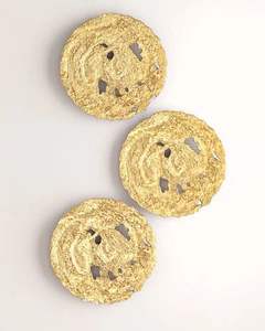 Textured Gold <b>Coaster</b> Set Round Handmade Drink <b>Coasters</b> for Table Decor <b>Heat</b> Resistant Pads for Home Office and Bar Use - Product Image 1