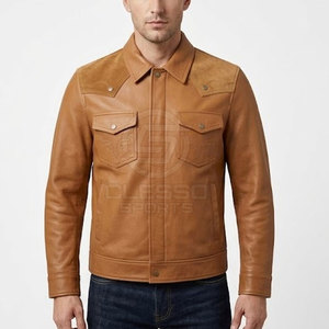 Luxury Look Leather <b>Jacket</b> <b>for</b> <b>Men</b> with Smooth Finish Tailored Structure Durable Quality and <b>Smart</b> Casual Outdoor Style - Product Image 4