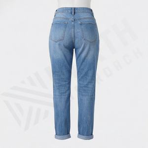 Pantalones Vaqueros Ajustados de Mezclilla con Diseño Nuevo, Casuales y a la Moda, para Mujer, con Estilo Desgastado, Bordado Sólido y Cintura Media - Product Image 2