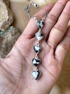 Fait à la main en argent sterling rose rêve Mojave ou blanc buffle goutte collier Boho déclaration bijoux - Product Image 2