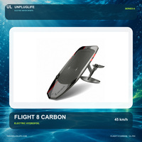 Planche de surf électrique UNPLUGLIFE FLIGHT 8 CARBON eFoil 8 kW en fibre de carbone avec télécommande sans fil