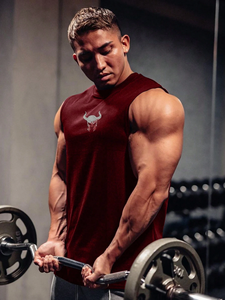 เสื้อแขนกุดผ้าฝ้ายวินเทจทรงหลวมตัดกรดเสื้อกล้ามออกกำลังกายเข้ายิมสำหรับผู้ชาย - Product Image 3