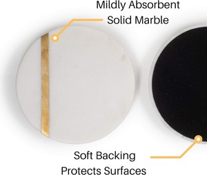 Classic 5mm Eco-Friendly <b>Marble</b> Coaster <b>Set</b> with Hammered Mats & Pads for Home Decor Custom Packaging Available - Product Image 6