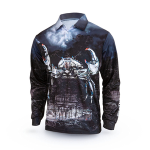 Alta calidad de manga larga 100% poliéster Polo pesca camisas sublimación pesca Jersey ropa deportiva Unisex secado rápido Polo - Product Image 3