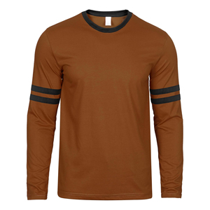 T-shirt à manches longues pour homme, col rond, en coton mélangé respirant, tee-shirt de sport décontracté, vêtements d'équipe - Product Image 1
