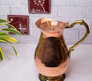 Copper Water Curved Jug Traditional Design 100% pure copper - Product Image 5