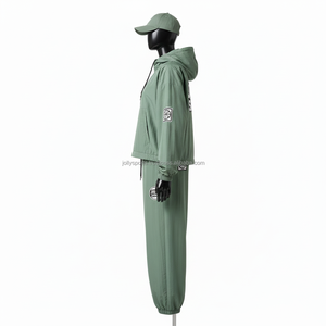 Combinaisons de survêtement d'hiver pour femmes en nylon avec fermeture éclair et capuche, ensemble 2 pièces, coupe-vent respirant, survêtement pour femmes, coupe-vent grande taille - Product Image 3