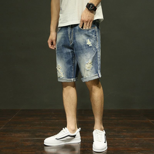 Pantalones cortos de hombre de talla grande con logotipo personalizado al por mayor pantalones cortos de mezclilla holgados con bolsillo de verano Pantalones cortos cargo de hombre de moda vintage para hombre - Product Image 2