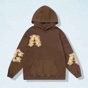 Sudadera con capucha de lana de gran tamaño de algodón pesado para hombre personalizada, ropa de invierno con bordado de chenilla, fabricante ODM - Product Image 1