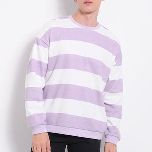 Windproof Anti Shrink Featuring Sportswear <b>Men's</b> Sweatshirts Two Tone Stripes Design Full Sleeve Drop Shoulder Sweat Shirt Male - Product Image 1