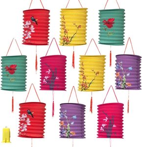 Lot De 10 Lanternes Volantes Chinoises En Papier, Ulticolores Pour La