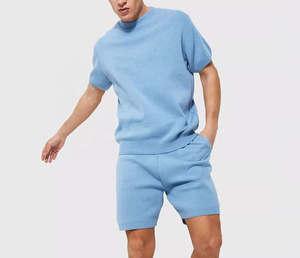Wholesale Summer <b>Men's</b> Breathable Street Style <b>Short</b> Sets Custom Logo 100% Cotton Oversized Shirt & <b>Shorts</b> 2-Piece Set - Product Image 4