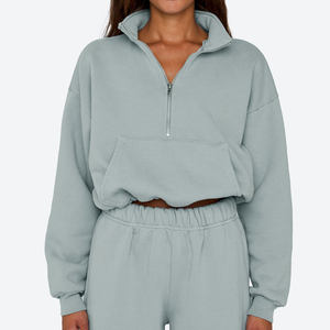 Sweatshirts pour femmes, sweat-shirt de sport à demi-zip tendance pour femmes, pull à demi-zip, sweat-shirt à manches longues pour femmes à demi-zip - Product Image 2