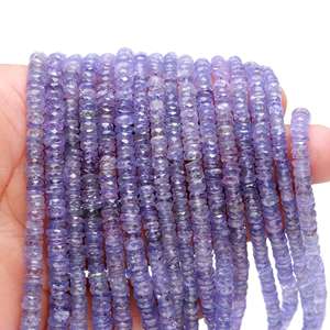Meilleure vente 4mm naturel Tanzanite Heishi perles plates violet roue entretoise perles perles de pierre en gros - Product Image 3