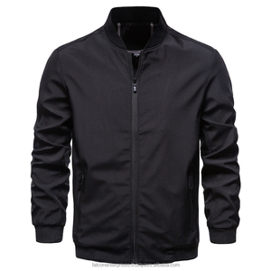 Chaqueta de bombardero delgada de otoño para hombre, nueva chaqueta con cremallera y cuello levantado para hombre, chaqueta de Color sólido Simple de moda informal de negocios para hombre - Product Image 5