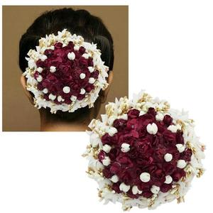 Tip Top Fashions 1502233B Broche de pelo con diseño floral granate y blanco Broches finos - Product Image 1