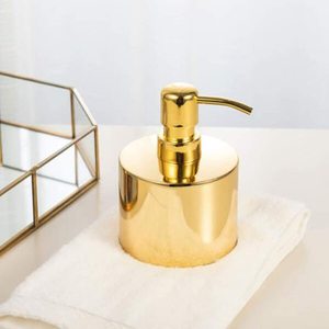 Proveedor de dispensador de jabón de metal Diseño elegante Hecho a mano Nuevo jabonera Forma cuadrada Contenedor de jabón de lujo con chapado en oro - Product Image 3
