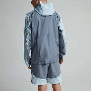 100% poliéster hombres deportes reflectantes impermeable a prueba de viento Jogging traje deportes doble bolsillo rompevientos Color de contraste - Product Image 3