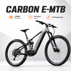 Bicicleta Eléctrica de Montaña Profesional de Alto Módulo <span class=keywords><strong>TWITTER</strong></span> de Fibra de Carbono con Motor Bafang y 12 Velocidades, 250W, 15AH - Product Image 1