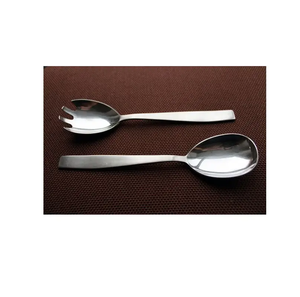 Cuillère de service à salade en laiton en acier inoxydable poignée en laiton décorative outil de salade personnalisé ensemble cuillère et fourchette de service - Product Image 4