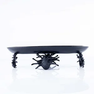 Bandeja de Metal Hecha a Mano de Moda para Artesanía Global, Bandeja de Espejo con Borde de Hojas y Brillo Dorado de Zahid Exports India - Product Image 2