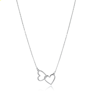 Collier à breloque artisanal en argent sterling 925, design cœur entrelacé double, fabrication turque, vente en gros - Product Image 5